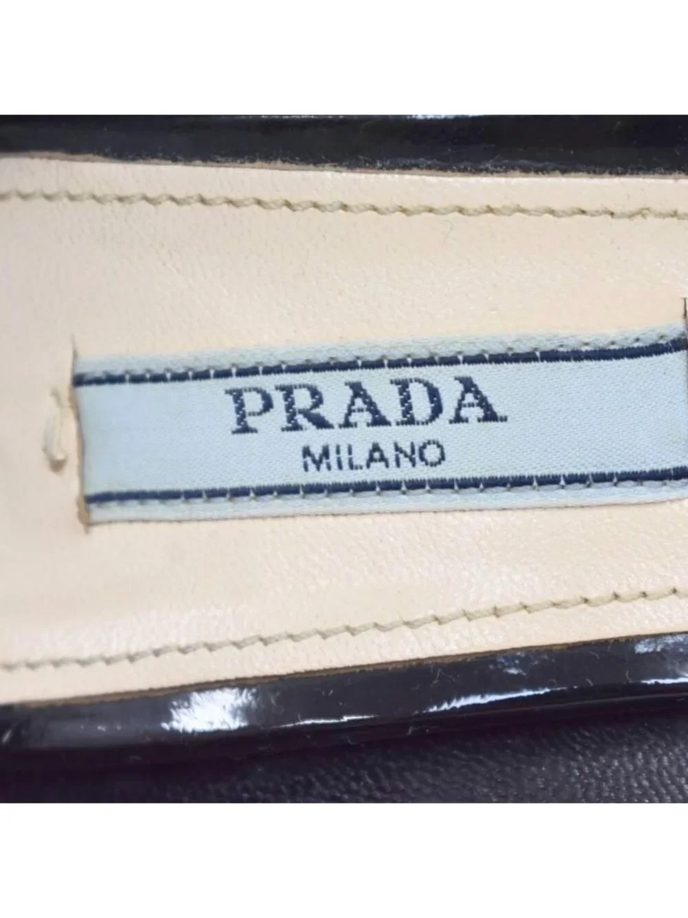 Prada Patent Wedge Sole Pumps Black Heel